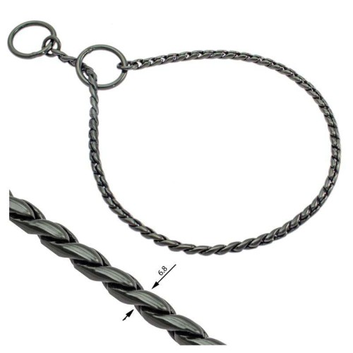 JSA6,8.. - Łańcuszek wystawowy żmijka 6,8mm czarny