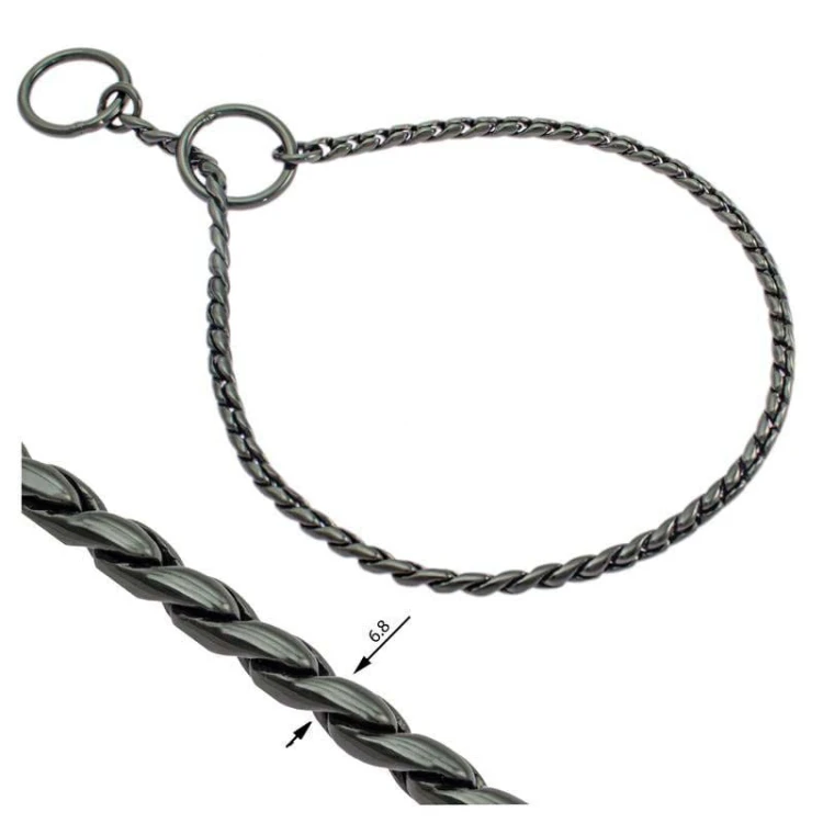 JSA6,8.. - Łańcuszek wystawowy żmijka 6,8mm czarny