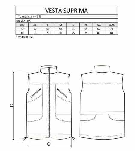 1562-C - Kamizelka Suprima różowa tabela