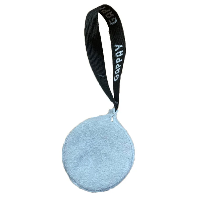 0722 - Piłka skórzana z uchwytem, średnia szara