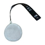 0721 - Piłka skórzana na taśmie mała beżowa