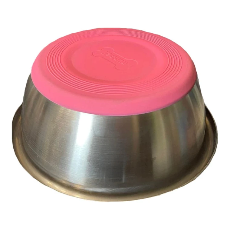 GL-25074 - Miska metalowa z podstawą antypoślizgową spód