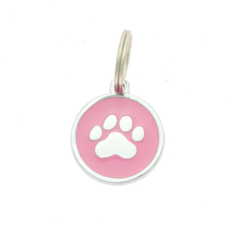 LKP 20 - Zawieszka do obroży różowa "łapka" 3cm