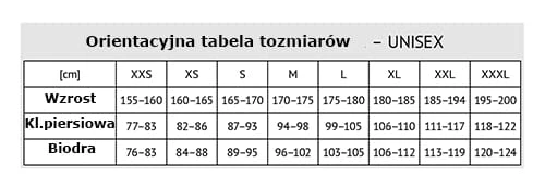 2062-A - Kamizelka MODERN Unisex tabela unisex