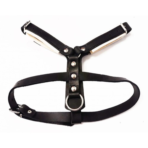 0530 - Szelki skórzane do obrony pies góra