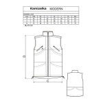 2061-M - Kamizelka damska MODERN niebieska tabela rozmiarów