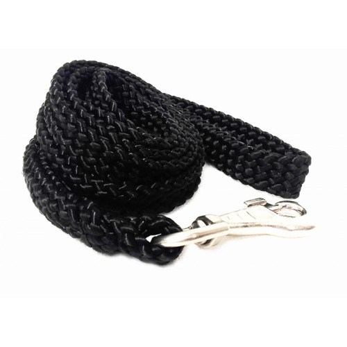 088-150 - Smycz pleciona płaska 1,5m czarna