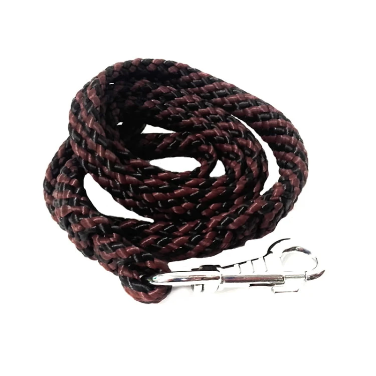 088-150 - Smycz pleciona płaska 1,5m brązowa