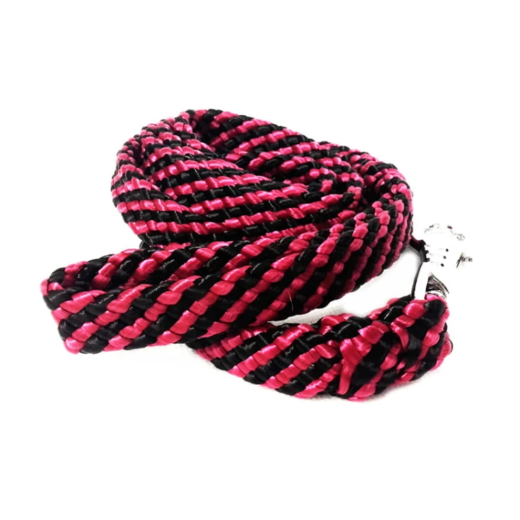 088-150 - Smycz pleciona płaska 1,5m wiśniowa