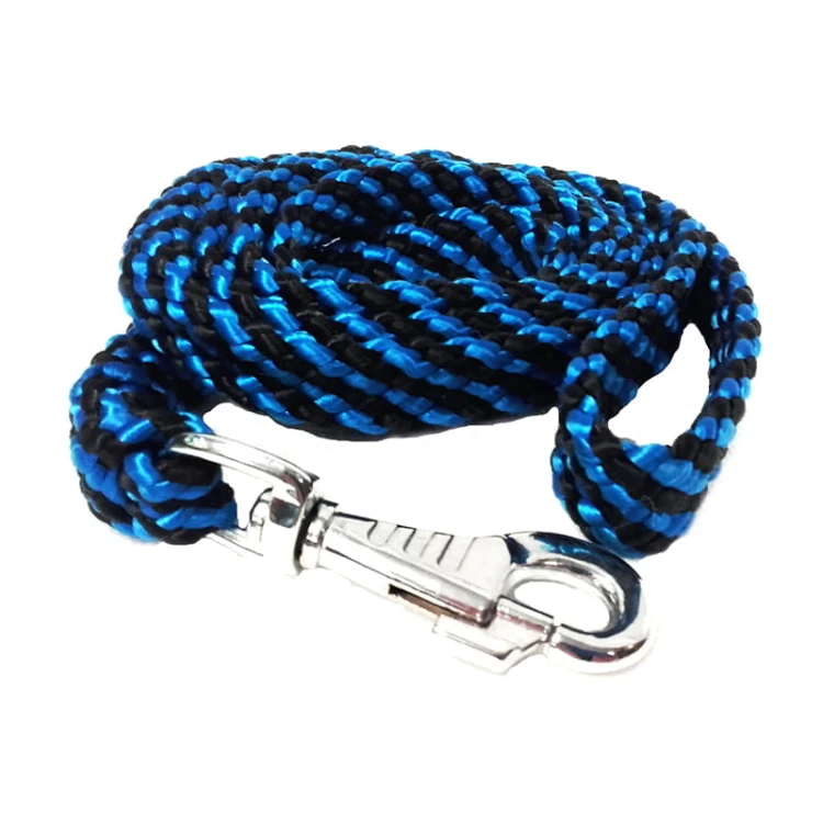 088-150 - Smycz pleciona płaska 1,5m niebieska