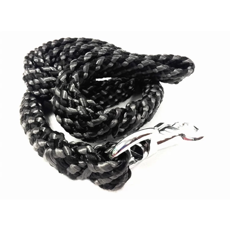 088-150 - Smycz pleciona płaska 1,5m grafitowa