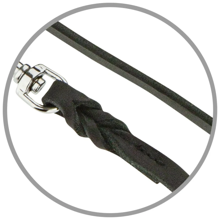 VDV40 - Smycz wystawowa 2m/12mm skóra pleciona część