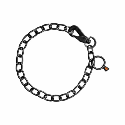 5164705157 - Łańcuszek nierdzewny z karabińczykiem czarny 4mm