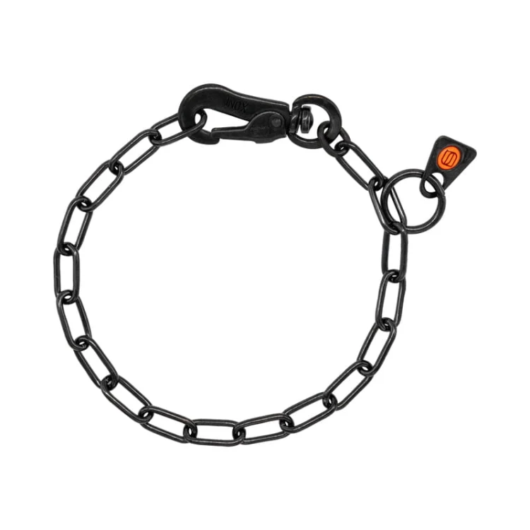 5144703057 - Łańcuszek z karabińczykiem stal nierdzewna czarna 2.0mm