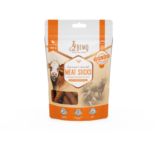 Bemo3wołowekabanosy - BEMO MEAT STICKS Beef Monoprotein wołowe kabanosy