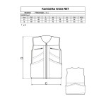 2554 - Kamizelka letnia NET Gappay tabela rozmiarów