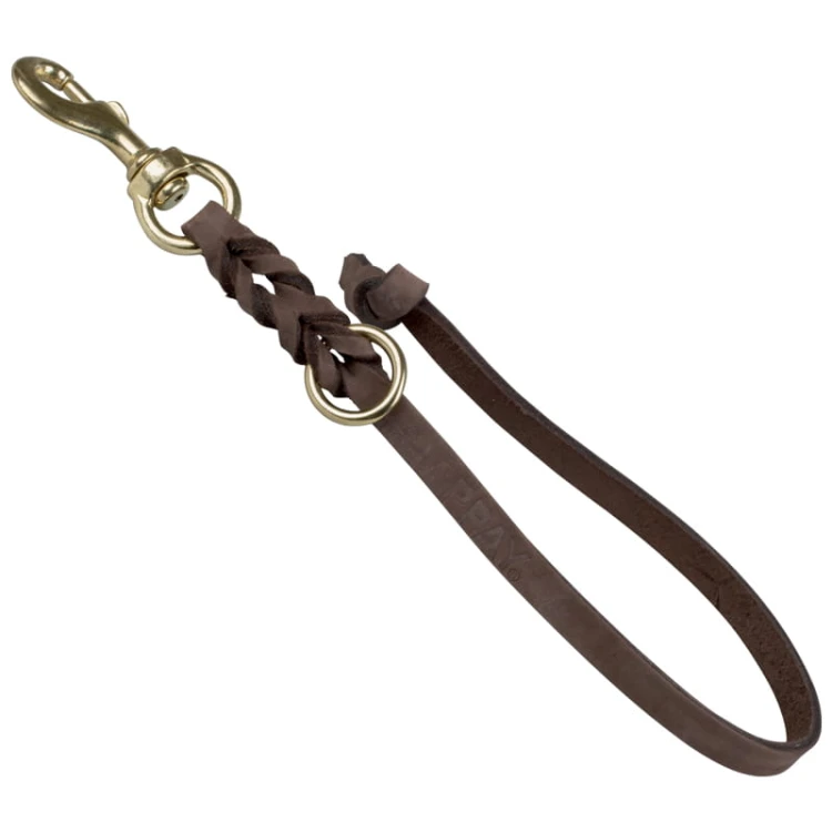 095-20 - Smycz skórzana, długość ok55cm, szerokość 15mm, kółko do przeciągnięcia