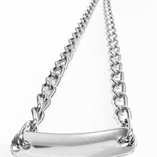 5110105002 - Łańcuszek chromowany z metalową blaszką 3mm