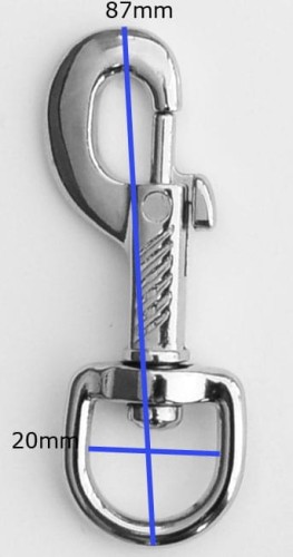 6050102045 - Karabińczyk HS 87mm wymiary