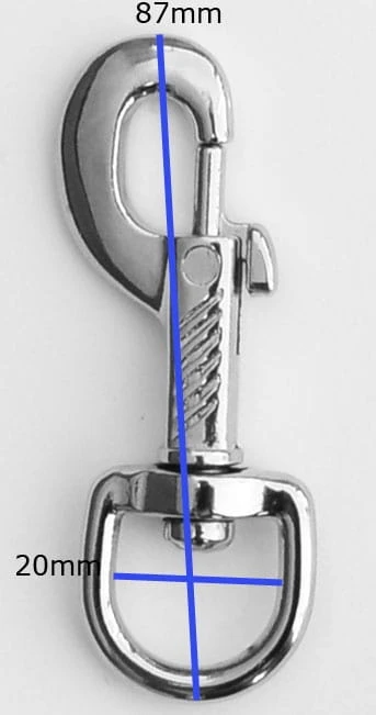 6050102045 - Karabińczyk HS 87mm wymiary