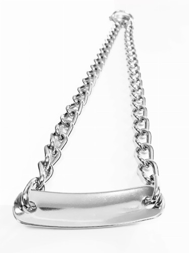 5110105002 - Łańcuszek chromowany z metalową blaszką/do 45kg