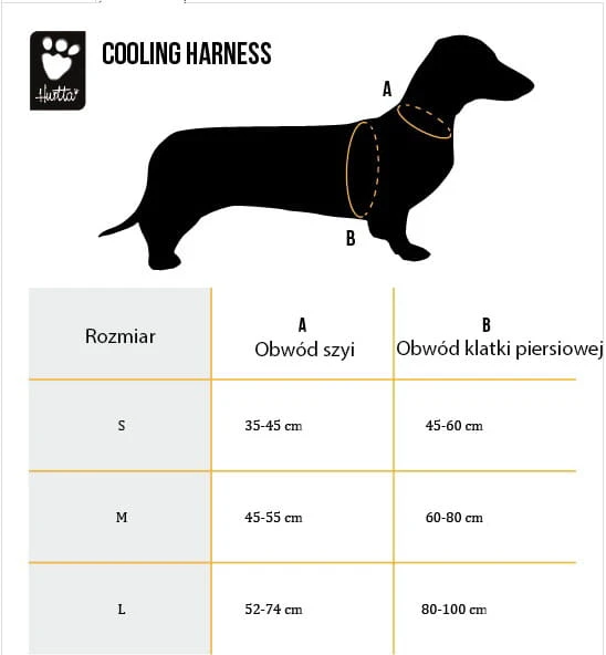 932579 - Szelki chłodzące Cooling Harness tabela rozmiarów