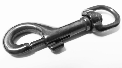 6049007557 - Karabińczyk czarny ze stali nierdzewnej 75mm widok