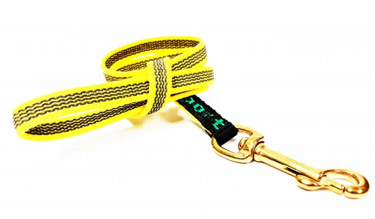 KK21341 - Smycz gumowana z rączką 12mm  1m żółta